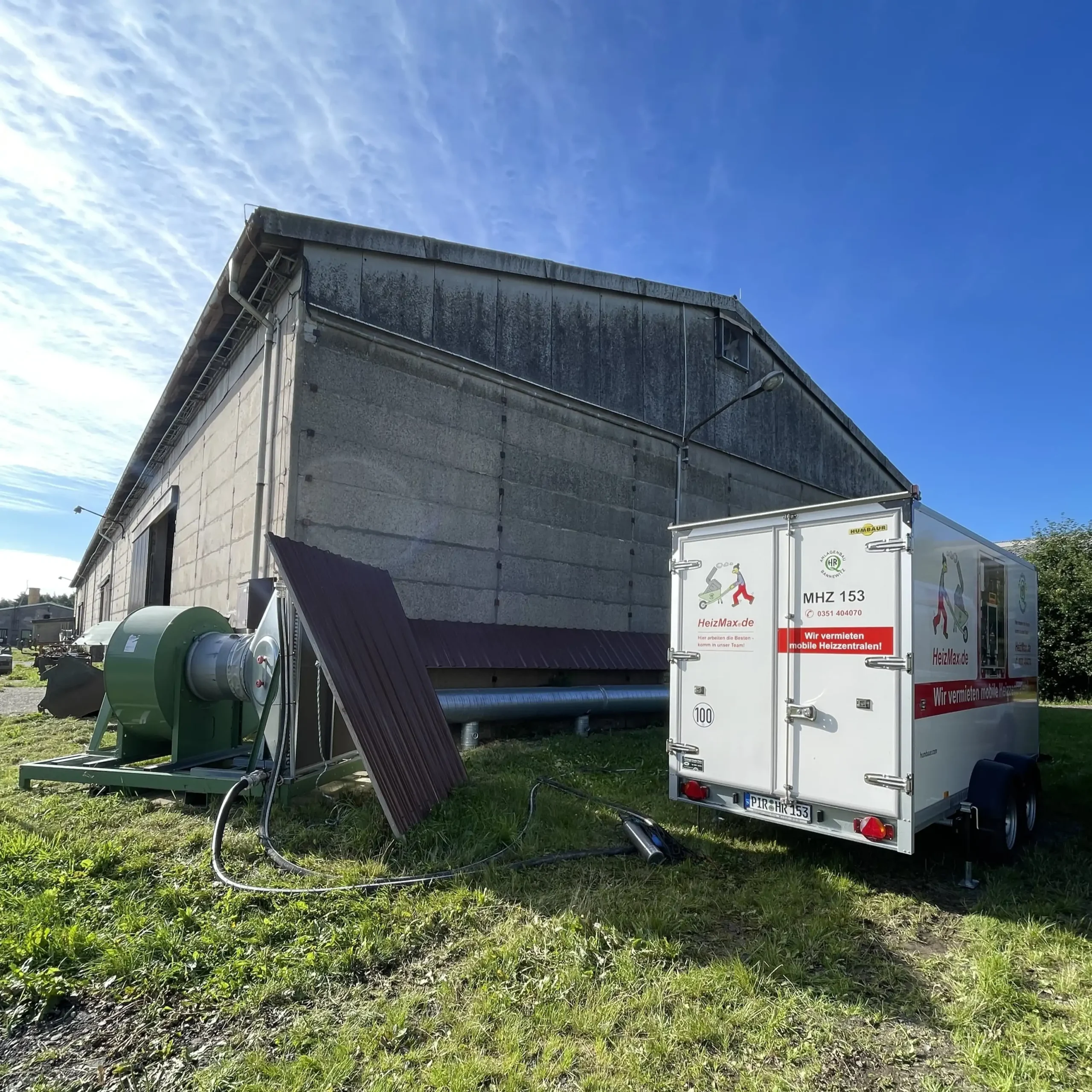 Heizcontainer an einer Biogasanlage