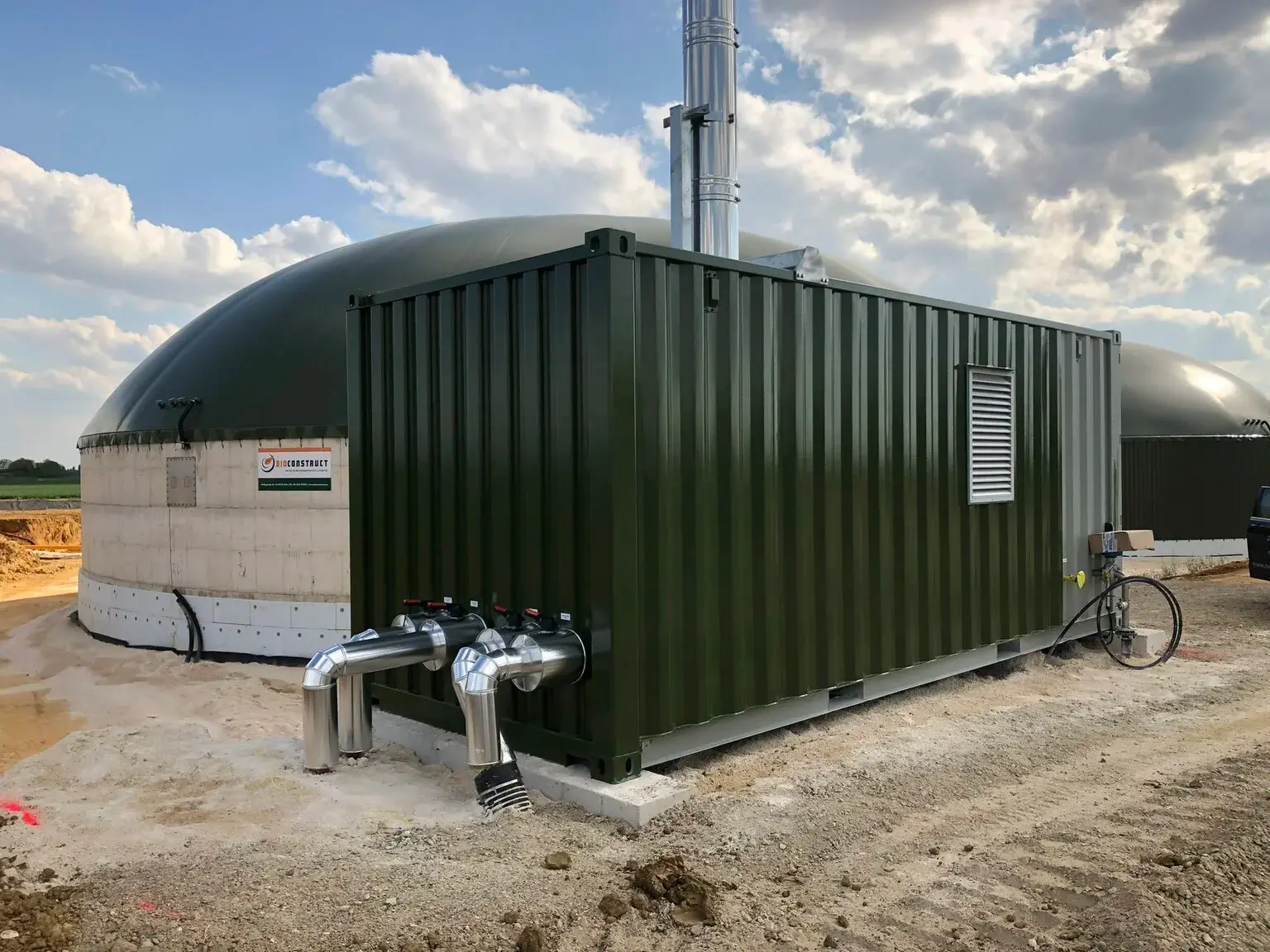 Aufstellung eines Heizcontainers
